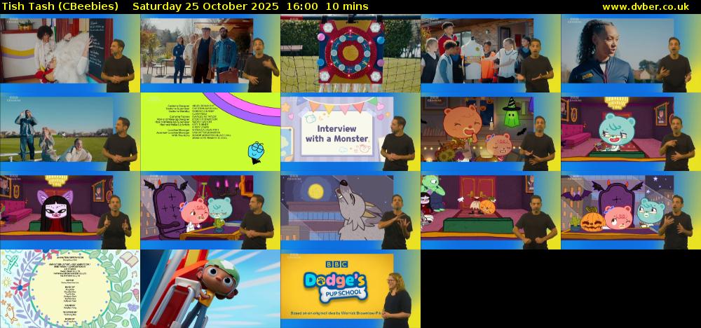 Tish Tash (CBeebies) Saturday 25 October 2025 16:00 - 16:10