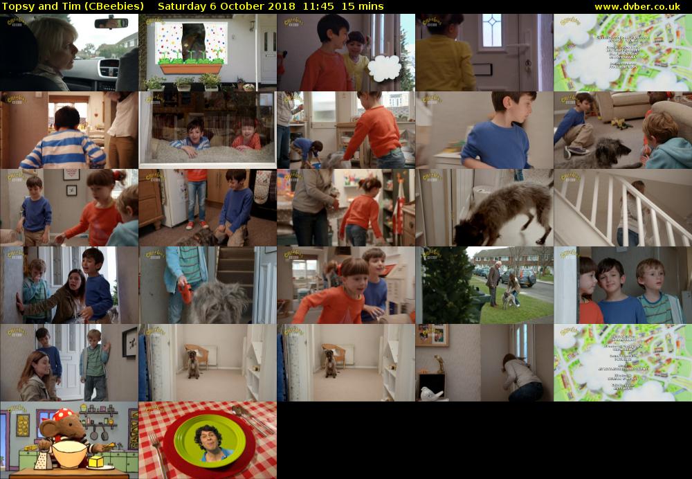 Topsy and Tim (CBeebies) Saturday 6 October 2018 11:45 - 12:00