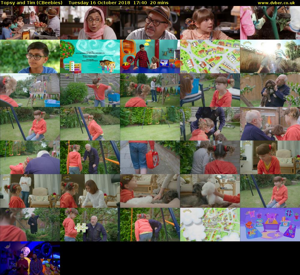 Topsy and Tim (CBeebies) Tuesday 16 October 2018 17:40 - 18:00