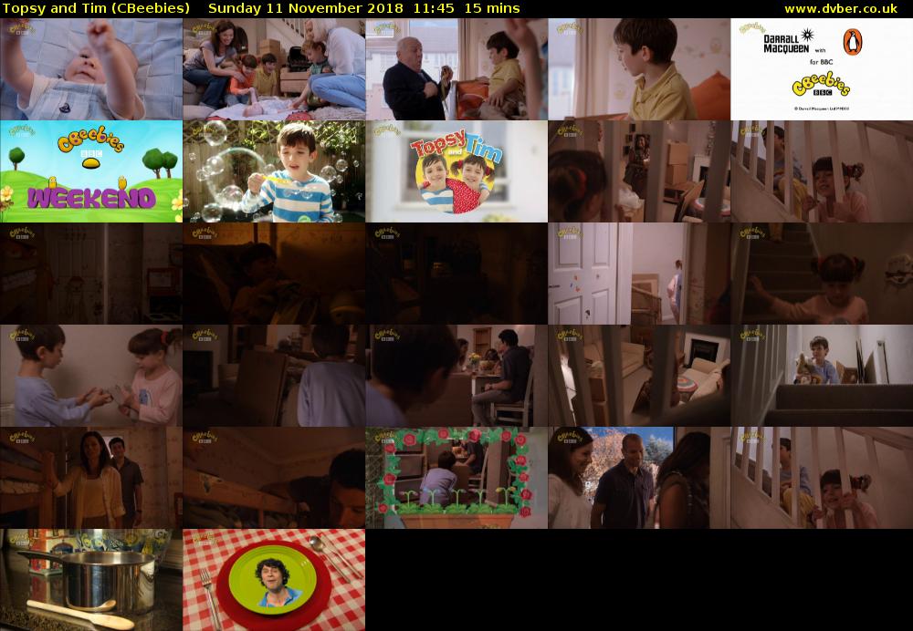 Topsy and Tim (CBeebies) Sunday 11 November 2018 11:45 - 12:00
