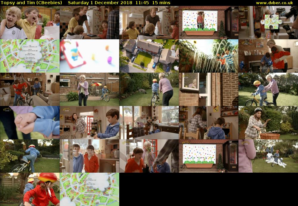 Topsy and Tim (CBeebies) Saturday 1 December 2018 11:45 - 12:00