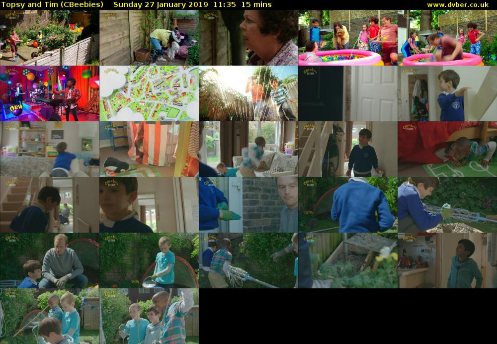 Topsy and Tim (CBeebies) Sunday 27 January 2019 11:35 - 11:50
