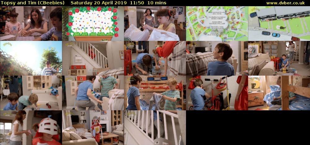 Topsy and Tim (CBeebies) Saturday 20 April 2019 11:50 - 12:00