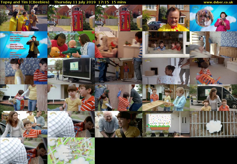 Topsy and Tim (CBeebies) Thursday 11 July 2019 17:15 - 17:30