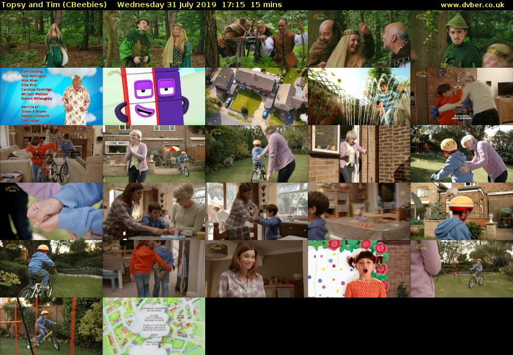Topsy and Tim (CBeebies) Wednesday 31 July 2019 17:15 - 17:30