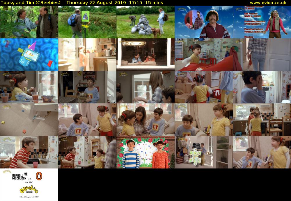 Topsy and Tim (CBeebies) Thursday 22 August 2019 17:15 - 17:30