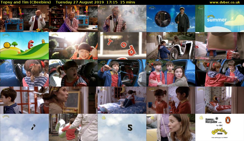 Topsy and Tim (CBeebies) Tuesday 27 August 2019 17:15 - 17:30