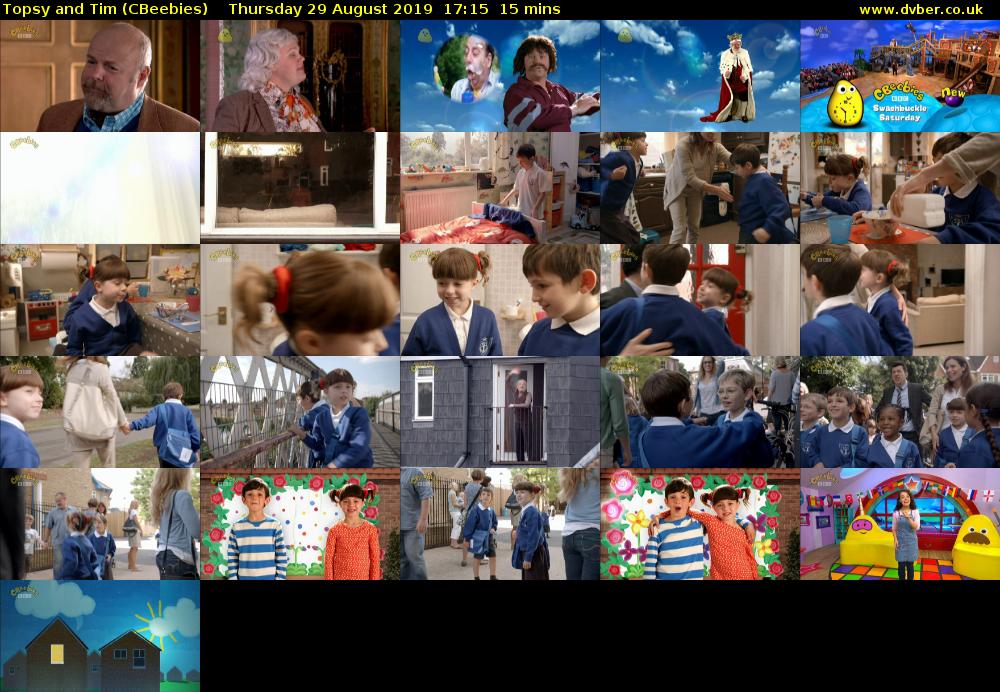 Topsy and Tim (CBeebies) Thursday 29 August 2019 17:15 - 17:30