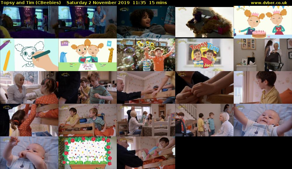Topsy and Tim (CBeebies) Saturday 2 November 2019 11:35 - 11:50