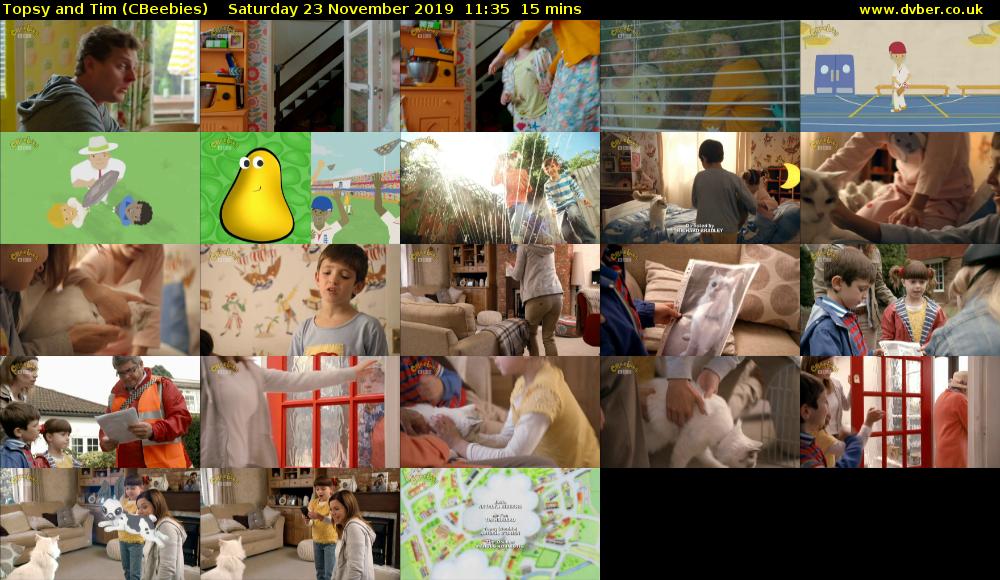 Topsy and Tim (CBeebies) Saturday 23 November 2019 11:35 - 11:50