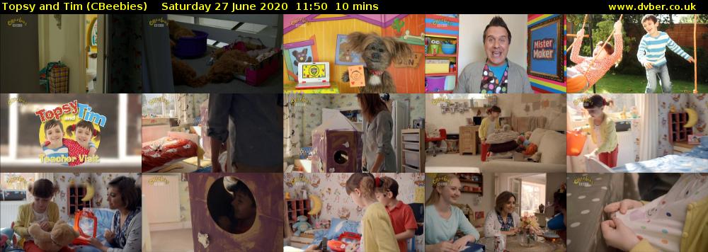 Topsy and Tim (CBeebies) Saturday 27 June 2020 11:50 - 12:00