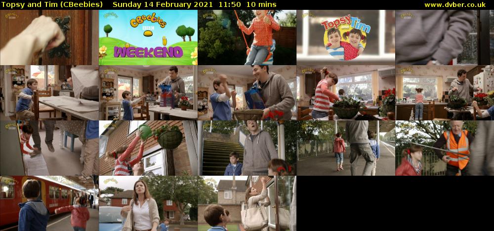 Topsy and Tim (CBeebies) Sunday 14 February 2021 11:50 - 12:00