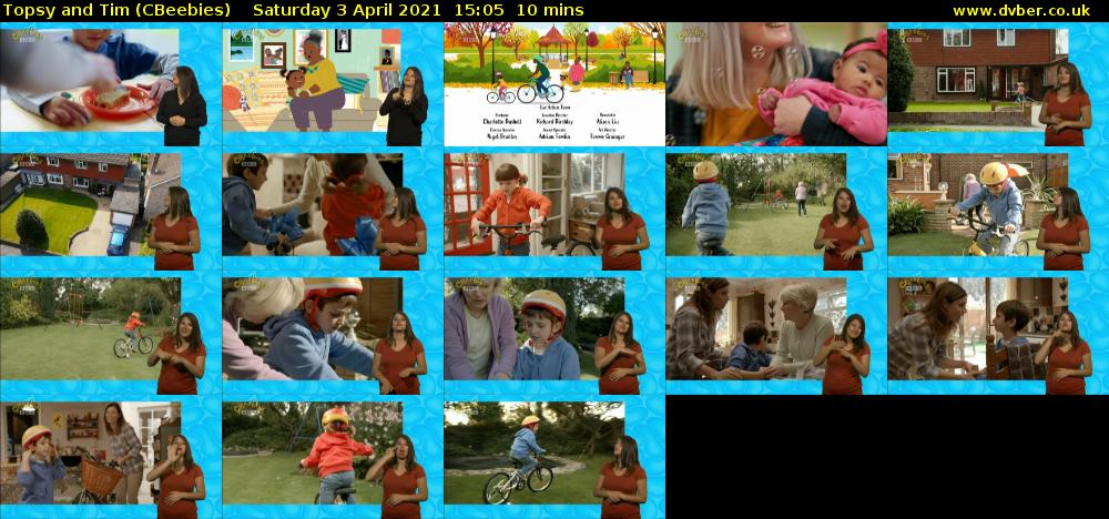 Topsy and Tim (CBeebies) Saturday 3 April 2021 15:05 - 15:15
