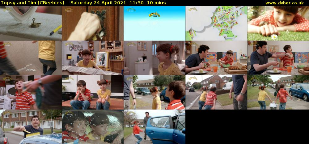 Topsy and Tim (CBeebies) Saturday 24 April 2021 11:50 - 12:00