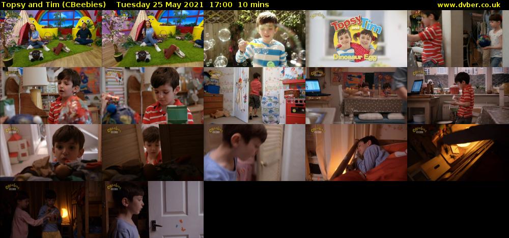 Topsy and Tim (CBeebies) Tuesday 25 May 2021 17:00 - 17:10