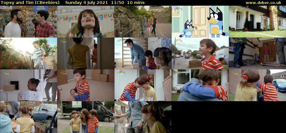 Topsy and Tim (CBeebies) Sunday 4 July 2021 11:50 - 12:00