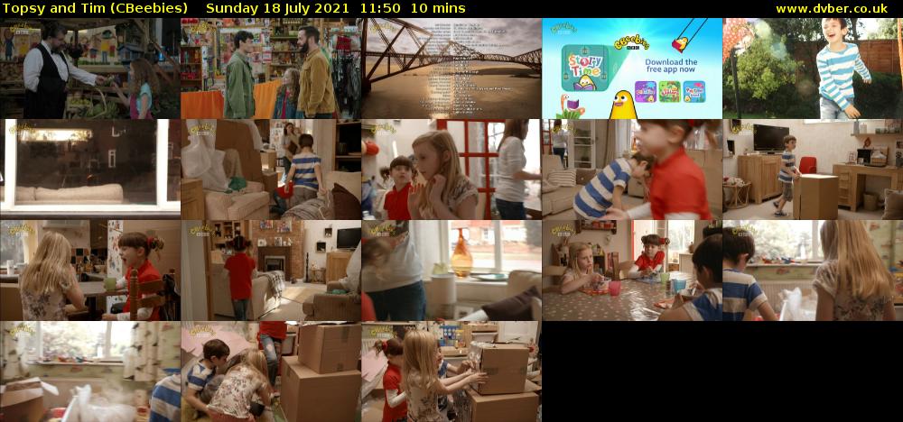 Topsy and Tim (CBeebies) Sunday 18 July 2021 11:50 - 12:00