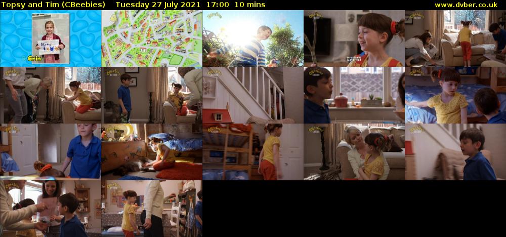 Topsy and Tim (CBeebies) Tuesday 27 July 2021 17:00 - 17:10