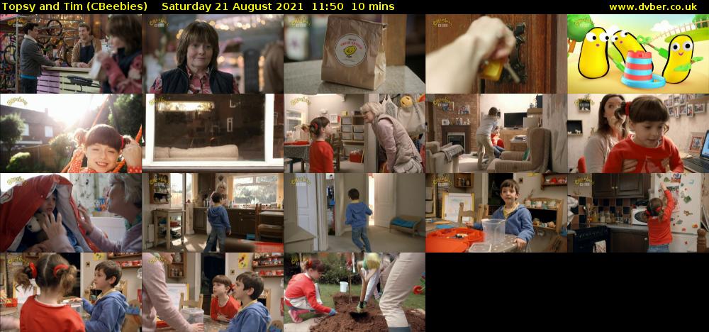 Topsy and Tim (CBeebies) Saturday 21 August 2021 11:50 - 12:00
