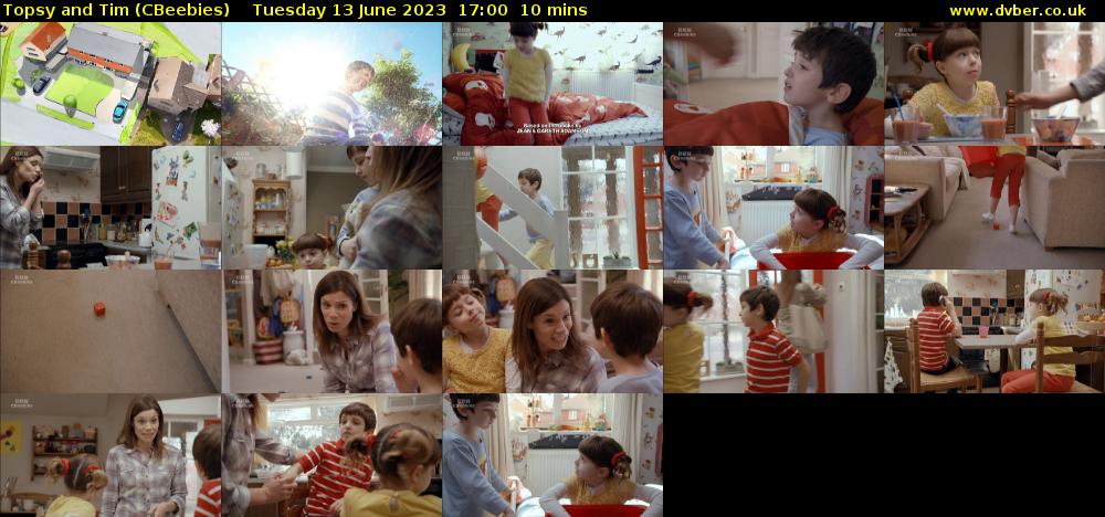 Topsy and Tim (CBeebies) Tuesday 13 June 2023 17:00 - 17:10