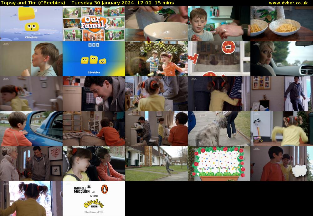 Topsy and Tim (CBeebies) Tuesday 30 January 2024 17:00 - 17:15