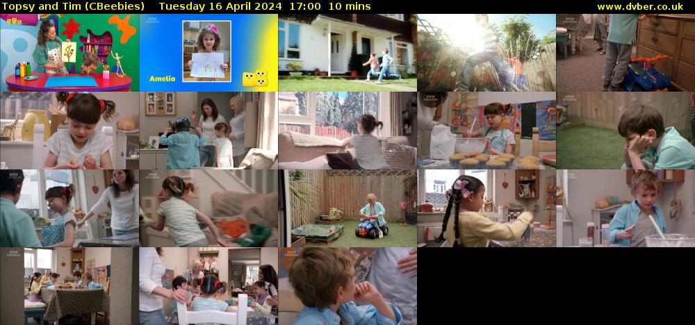 Topsy and Tim (CBeebies) Tuesday 16 April 2024 17:00 - 17:10