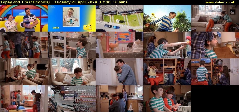 Topsy and Tim (CBeebies) Tuesday 23 April 2024 17:00 - 17:10