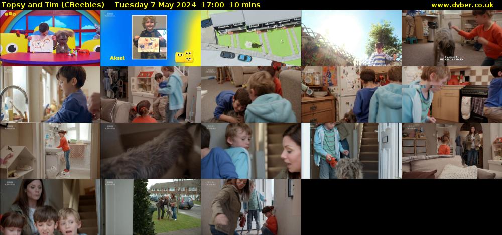 Topsy and Tim (CBeebies) Tuesday 7 May 2024 17:00 - 17:10