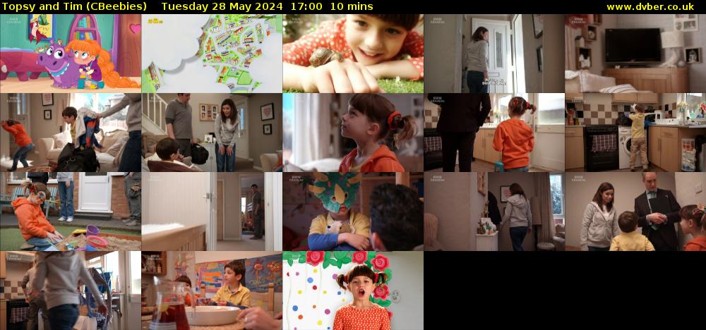 Topsy and Tim (CBeebies) Tuesday 28 May 2024 17:00 - 17:10