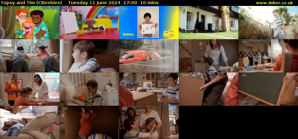 Topsy and Tim (CBeebies) Tuesday 11 June 2024 17:00 - 17:10
