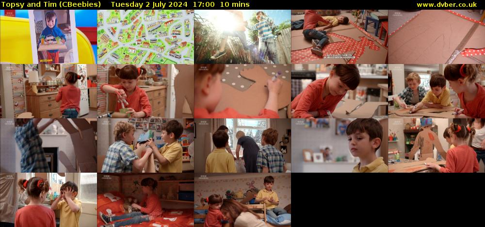 Topsy and Tim (CBeebies) Tuesday 2 July 2024 17:00 - 17:10