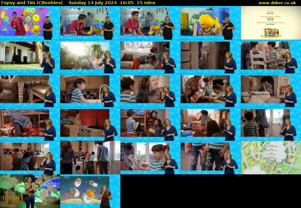Topsy and Tim (CBeebies) Sunday 14 July 2024 16:05 - 16:20