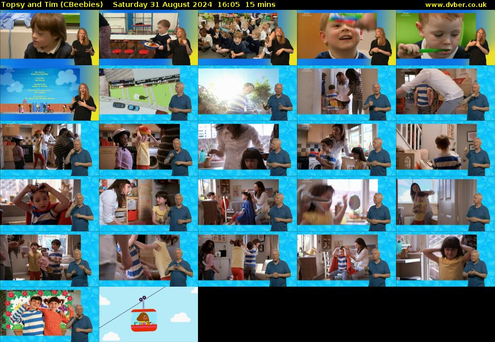 Topsy and Tim (CBeebies) Saturday 31 August 2024 16:05 - 16:20