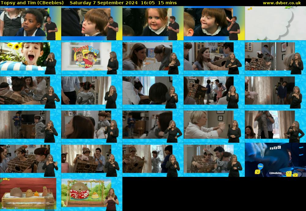 Topsy and Tim (CBeebies) Saturday 7 September 2024 16:05 - 16:20