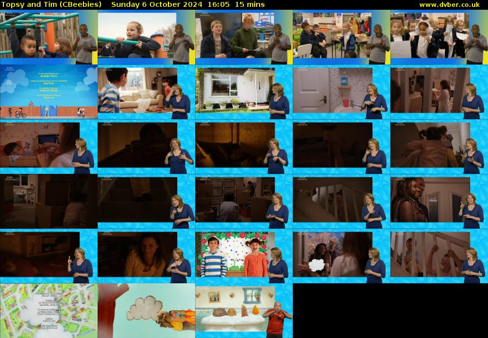 Topsy and Tim (CBeebies) Sunday 6 October 2024 16:05 - 16:20