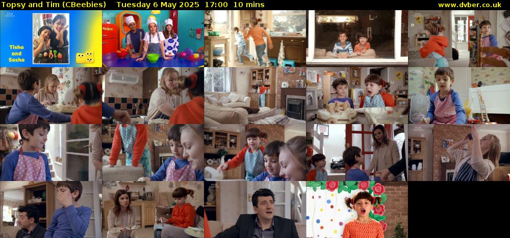 Topsy and Tim (CBeebies) Tuesday 6 May 2025 17:00 - 17:10