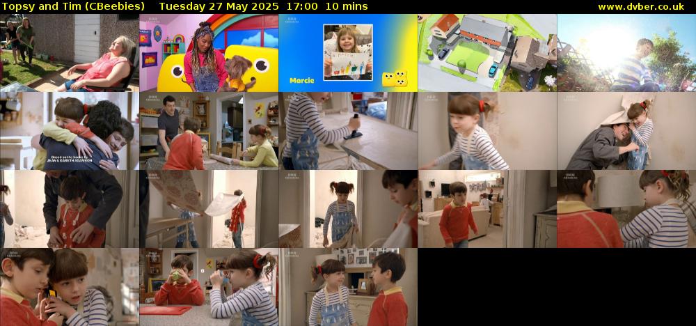 Topsy and Tim (CBeebies) Tuesday 27 May 2025 17:00 - 17:10