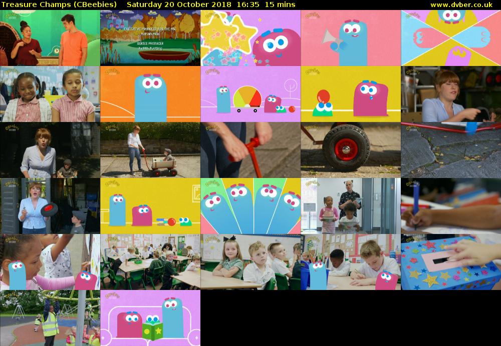 Treasure Champs (CBeebies) Saturday 20 October 2018 16:35 - 16:50