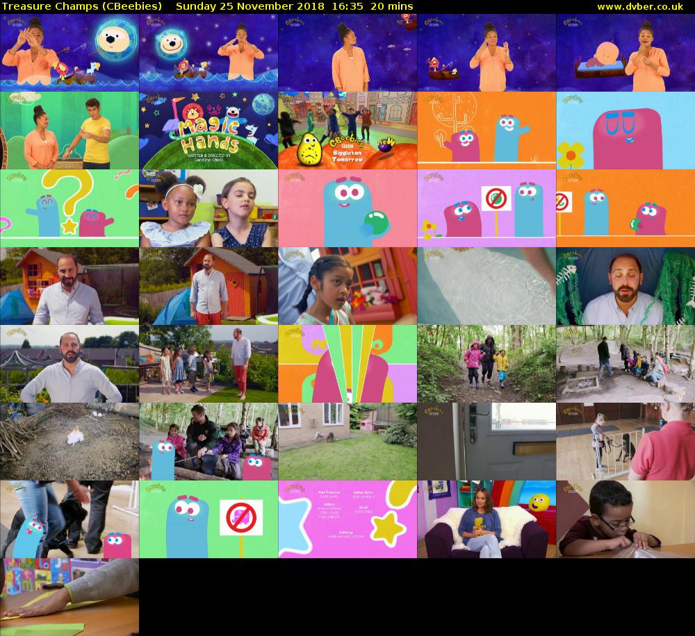 Treasure Champs (CBeebies) Sunday 25 November 2018 16:35 - 16:55