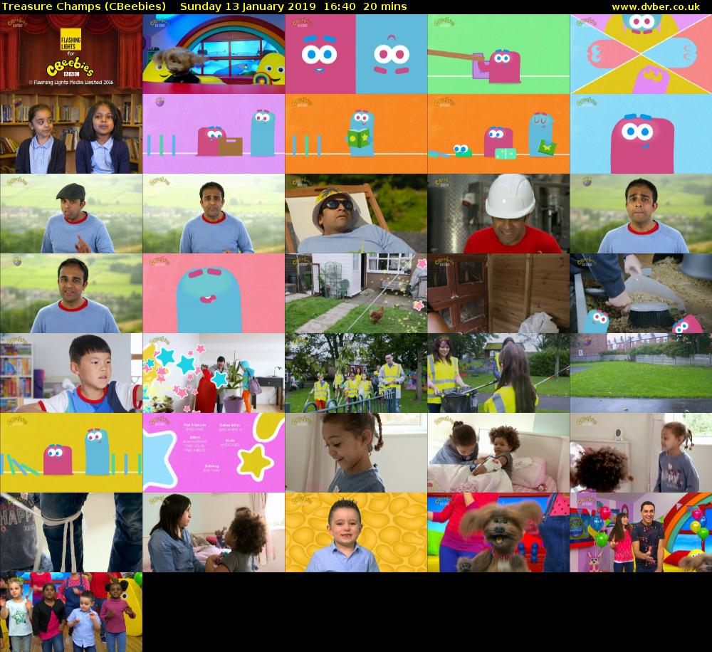 Treasure Champs (CBeebies) Sunday 13 January 2019 16:40 - 17:00