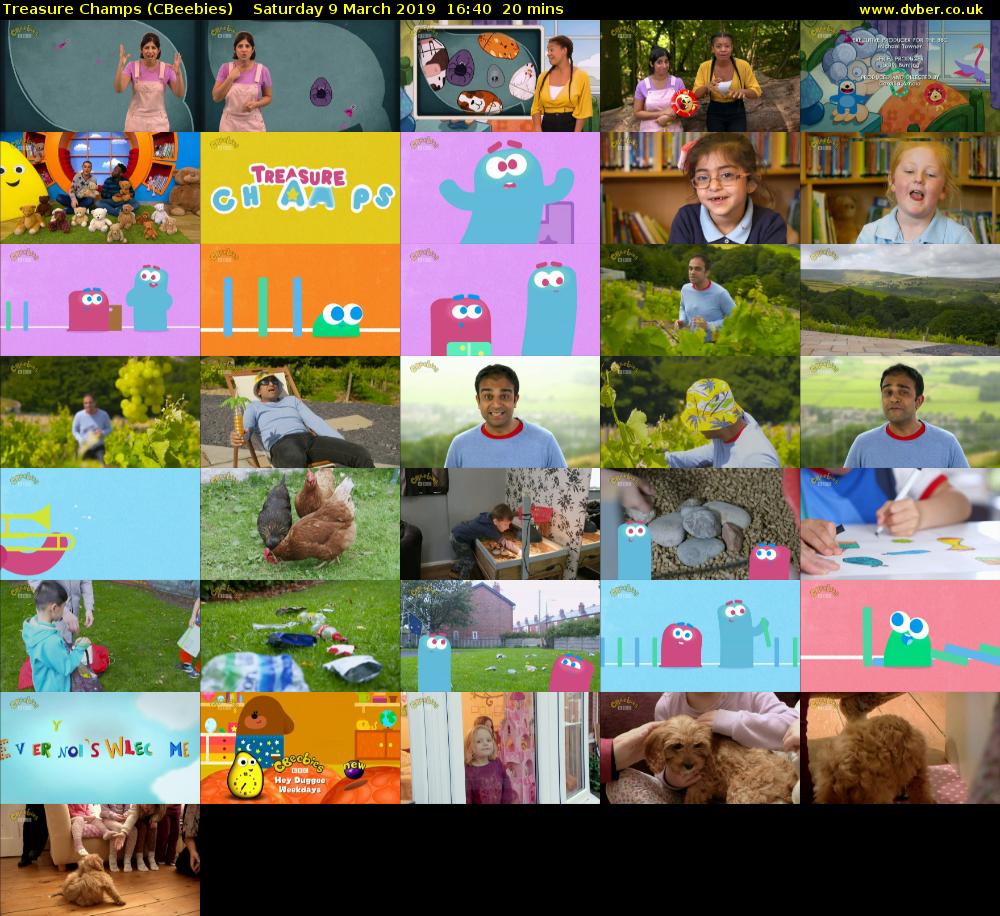 Treasure Champs (CBeebies) Saturday 9 March 2019 16:40 - 17:00