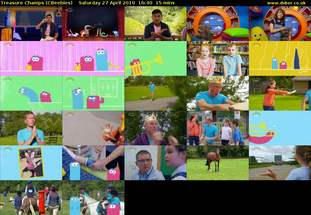 Treasure Champs (CBeebies) Saturday 27 April 2019 16:40 - 16:55