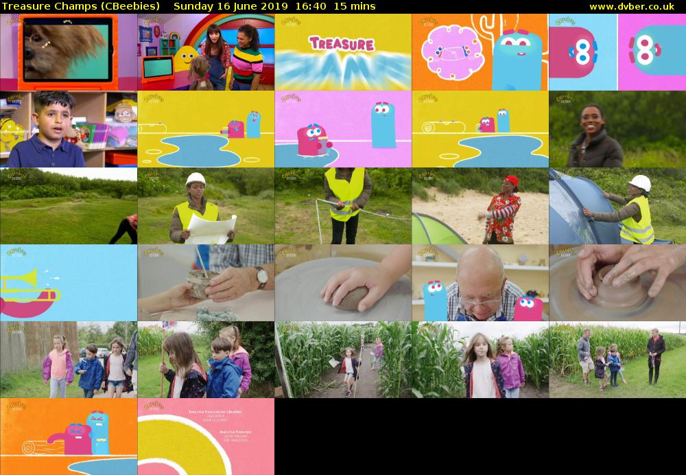 Treasure Champs (CBeebies) Sunday 16 June 2019 16:40 - 16:55