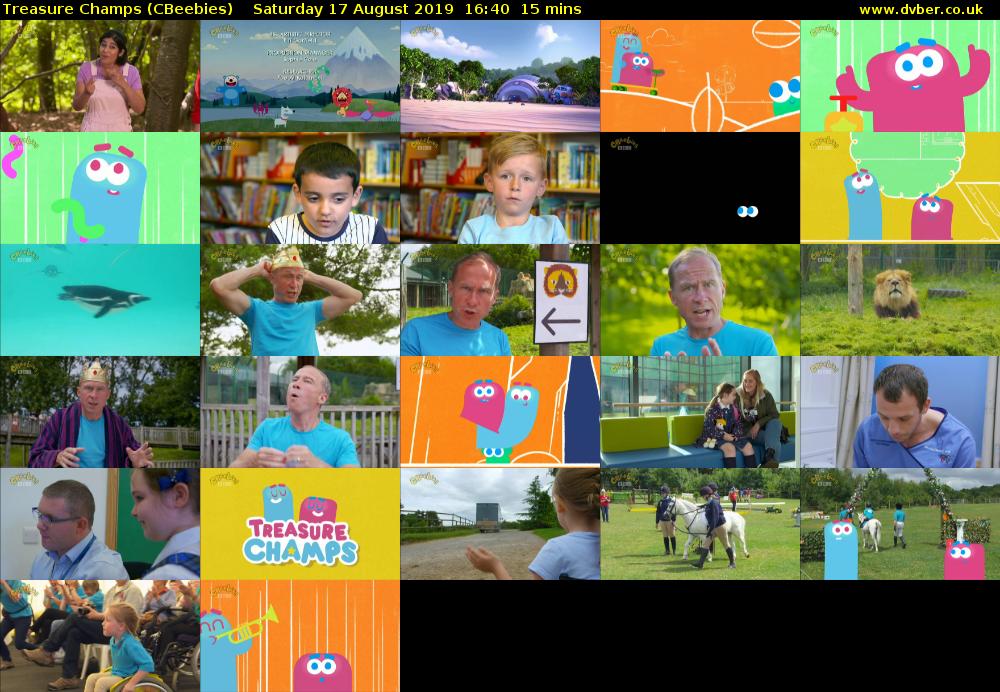 Treasure Champs (CBeebies) Saturday 17 August 2019 16:40 - 16:55