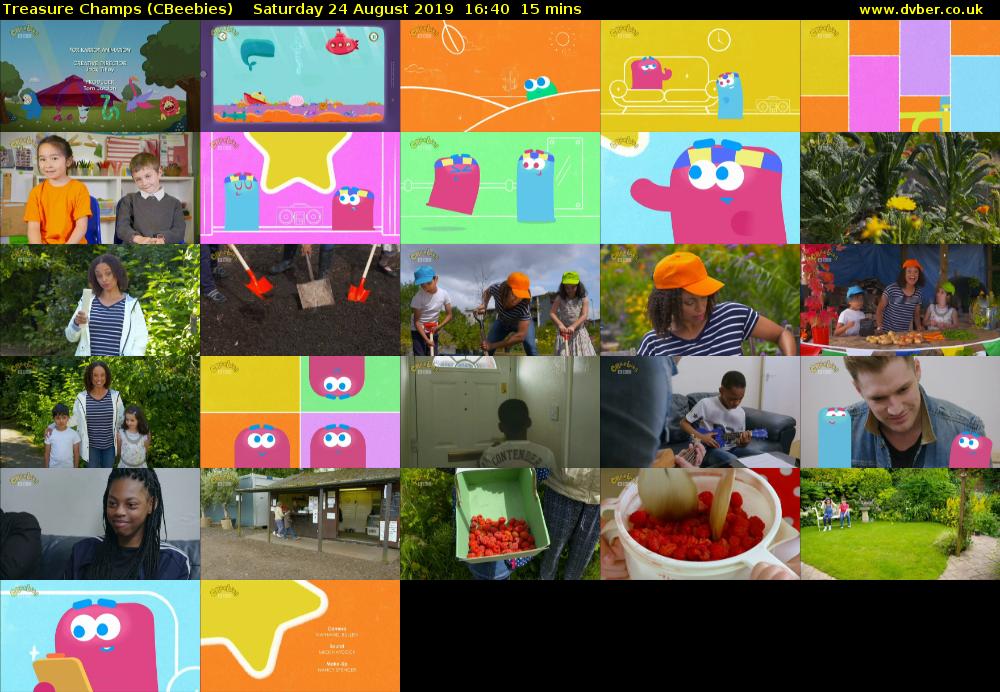 Treasure Champs (CBeebies) Saturday 24 August 2019 16:40 - 16:55