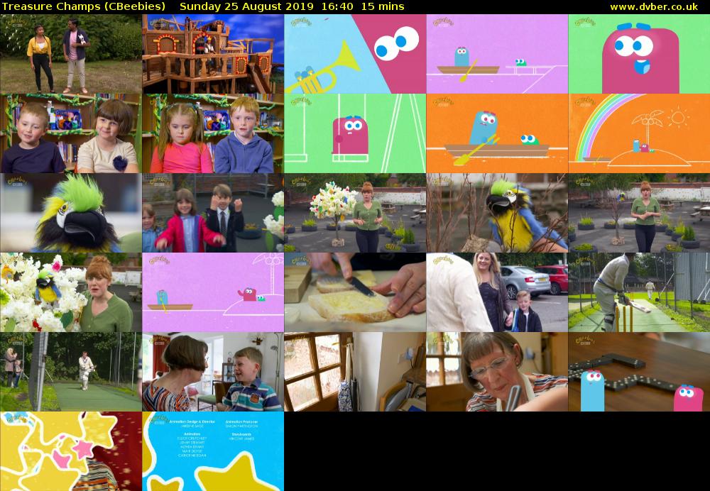 Treasure Champs (CBeebies) Sunday 25 August 2019 16:40 - 16:55
