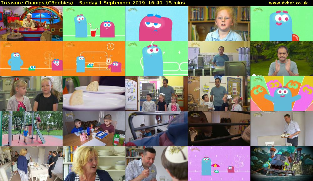 Treasure Champs (CBeebies) Sunday 1 September 2019 16:40 - 16:55