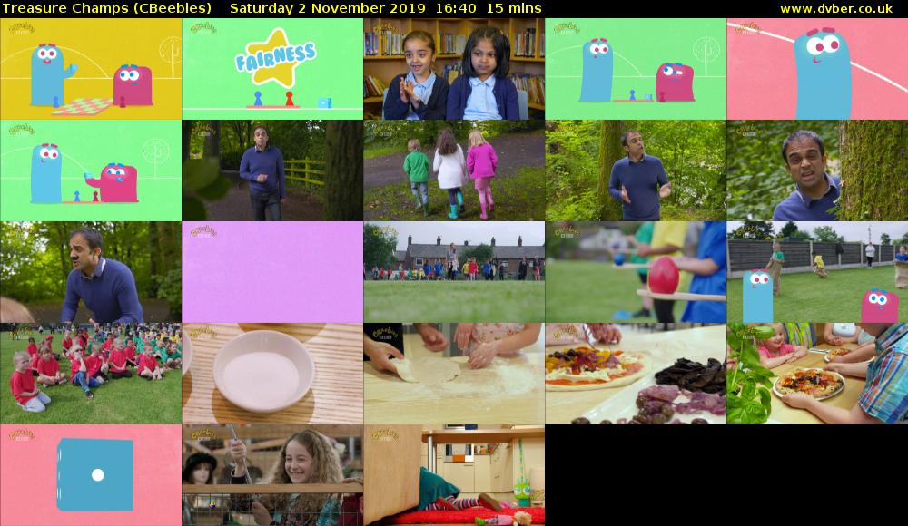 Treasure Champs (CBeebies) Saturday 2 November 2019 16:40 - 16:55