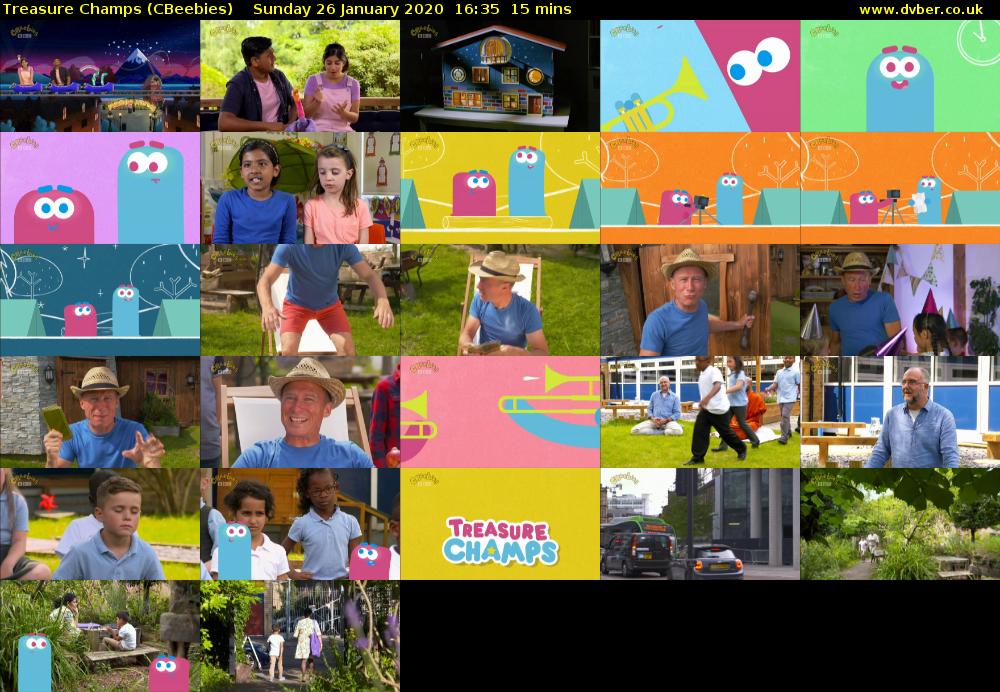 Treasure Champs (CBeebies) Sunday 26 January 2020 16:35 - 16:50