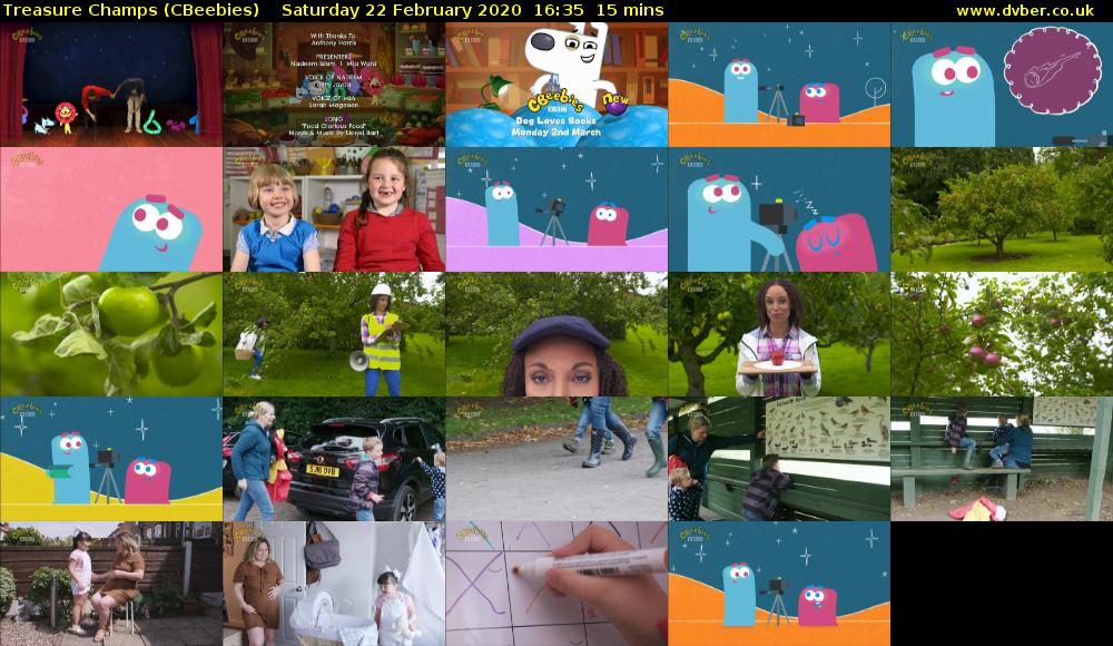 Treasure Champs (CBeebies) Saturday 22 February 2020 16:35 - 16:50